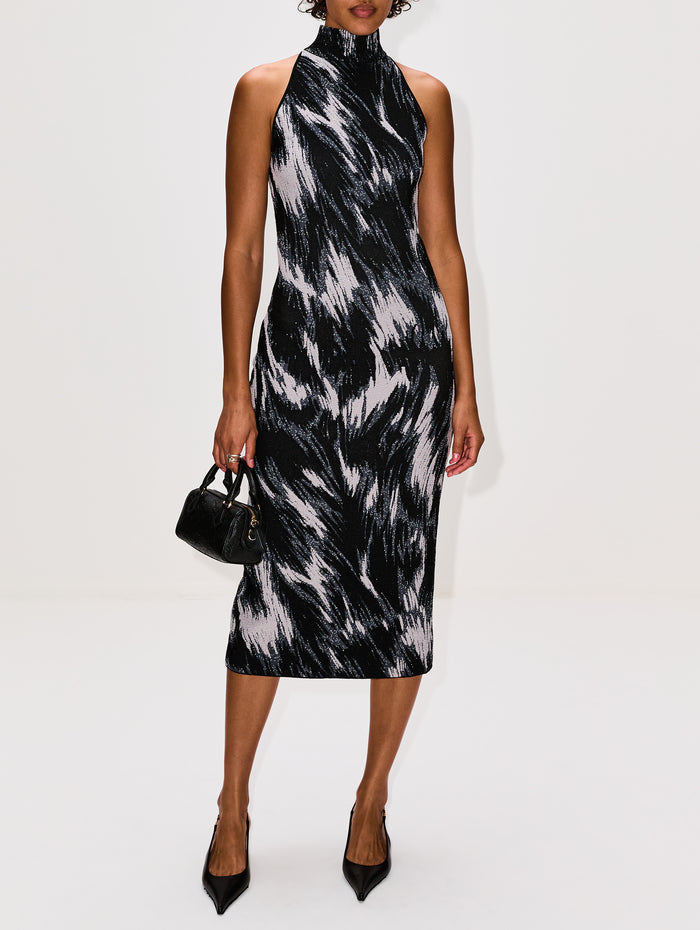 Sleeveless High Neck Dress,GIVENCHY,GREY MIX,Image 1