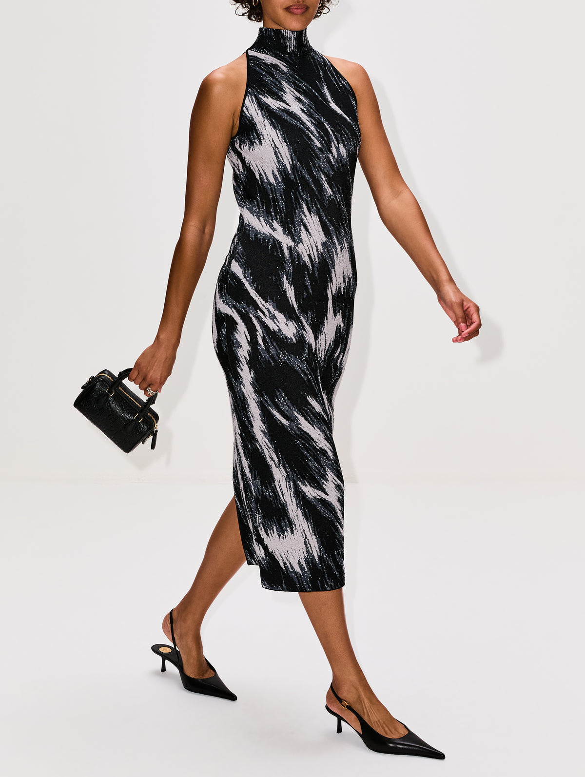 Sleeveless High Neck Dress,GIVENCHY,GREY MIX,Image 3