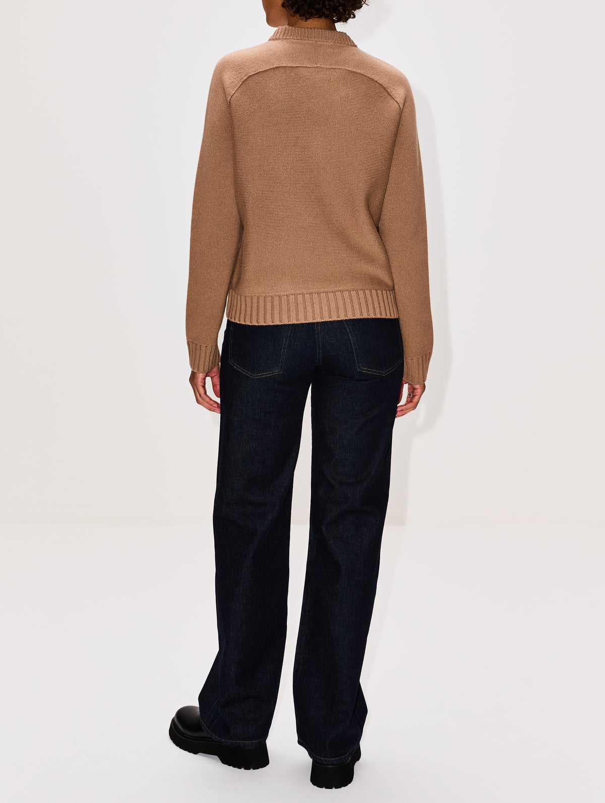Long Sleeve Crewneck Sweater,GUCCI,CAMMELLO,Image 3