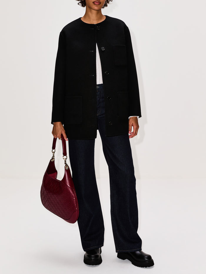 GG Double Coat,GUCCI,BLACK/GREY,Image 1