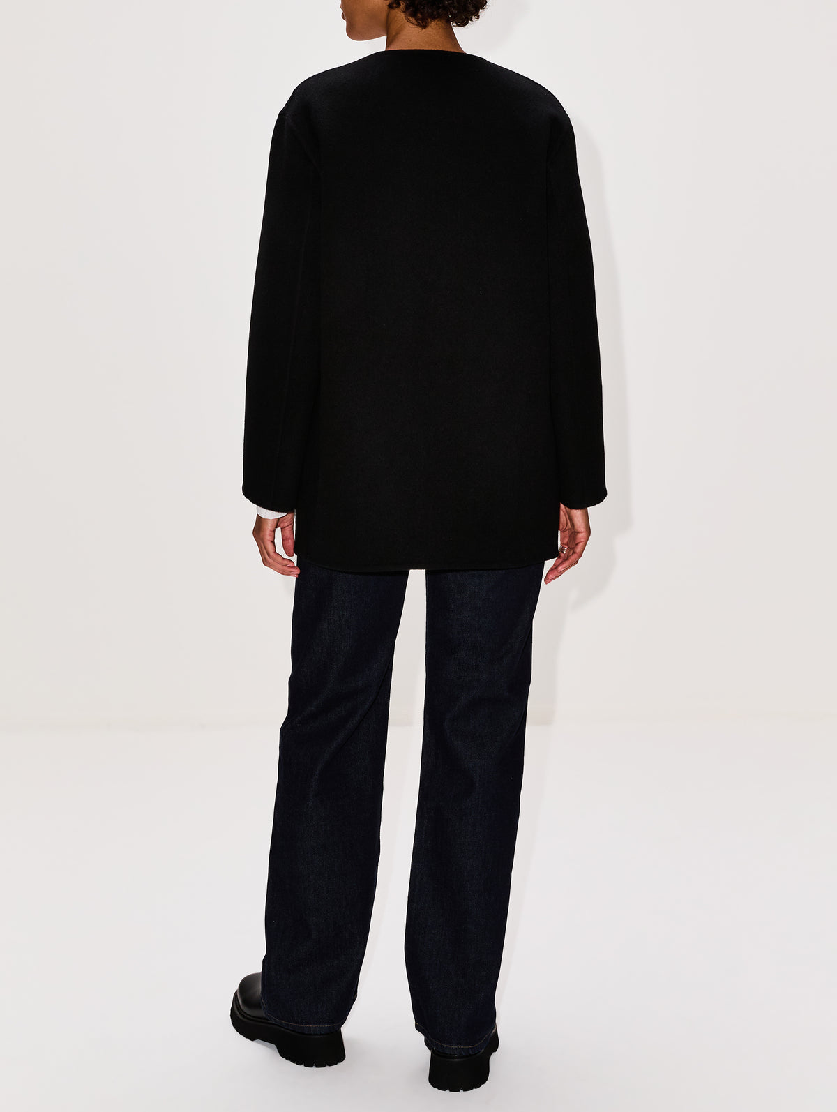 GG Double Coat,GUCCI,BLACK/GREY,Image 3