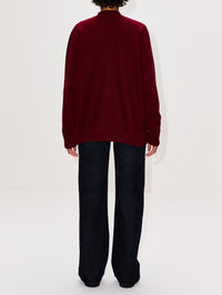 Long Sleeve V Neck Cardigan,GUCCI,RED WINE,Image 3