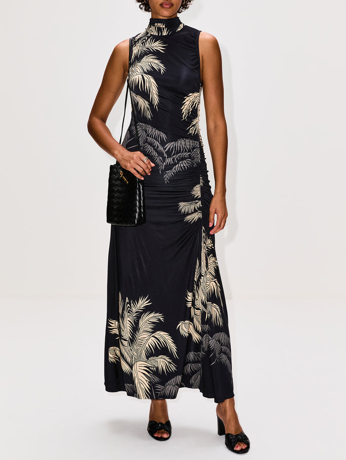 Moon Goddess Ankle Dress,JOHANNA ORTIZ,BLACK/ECRU,Image 1