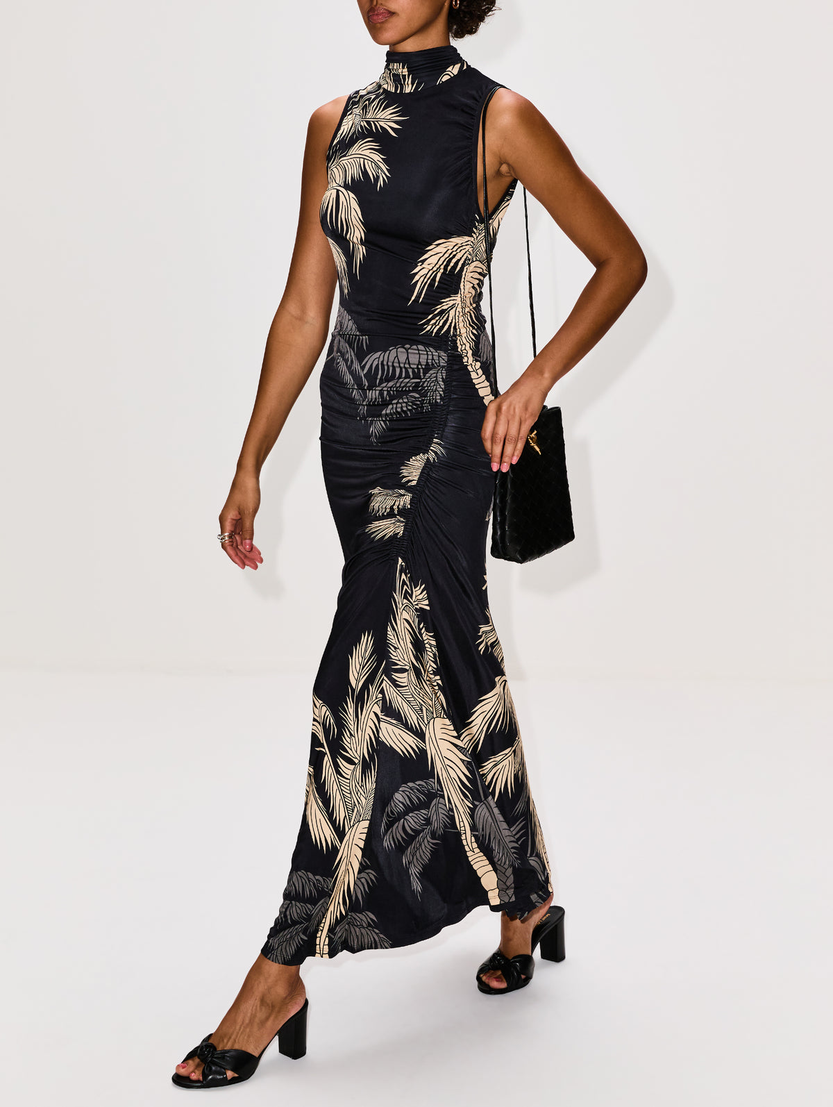 Moon Goddess Ankle Dress,JOHANNA ORTIZ,BLACK/ECRU,Image 3