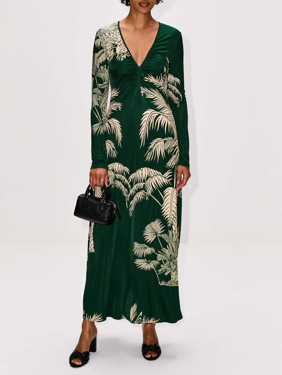 Alma Bordada Midi Dress,JOHANNA ORTIZ,EMERALD GREEN/ECRU,Image 2