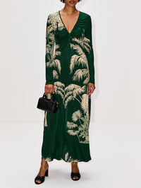 Alma Bordada Midi Dress,JOHANNA ORTIZ,EMERALD GREEN/ECRU,Image 2