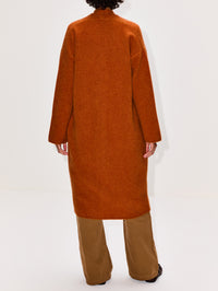 Slim Cocoon Coat,LAINEY KEOGH,RUST,Image 3