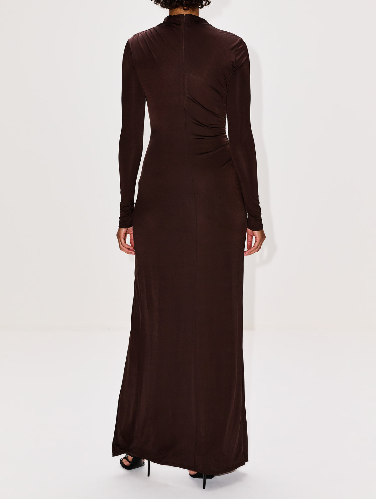LAPOINTE | Women's | Jersey Draped Gown | DARK BROWN DRESS COCKTAIL | Size S LAPOINTE | Women's | Jersey Draped Gown | DARK BROWN DRESS COCKTAIL | Size S
