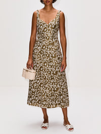 Joelle Dress,LA LIGNE,ARTICHOKE CREAM,Image 2
