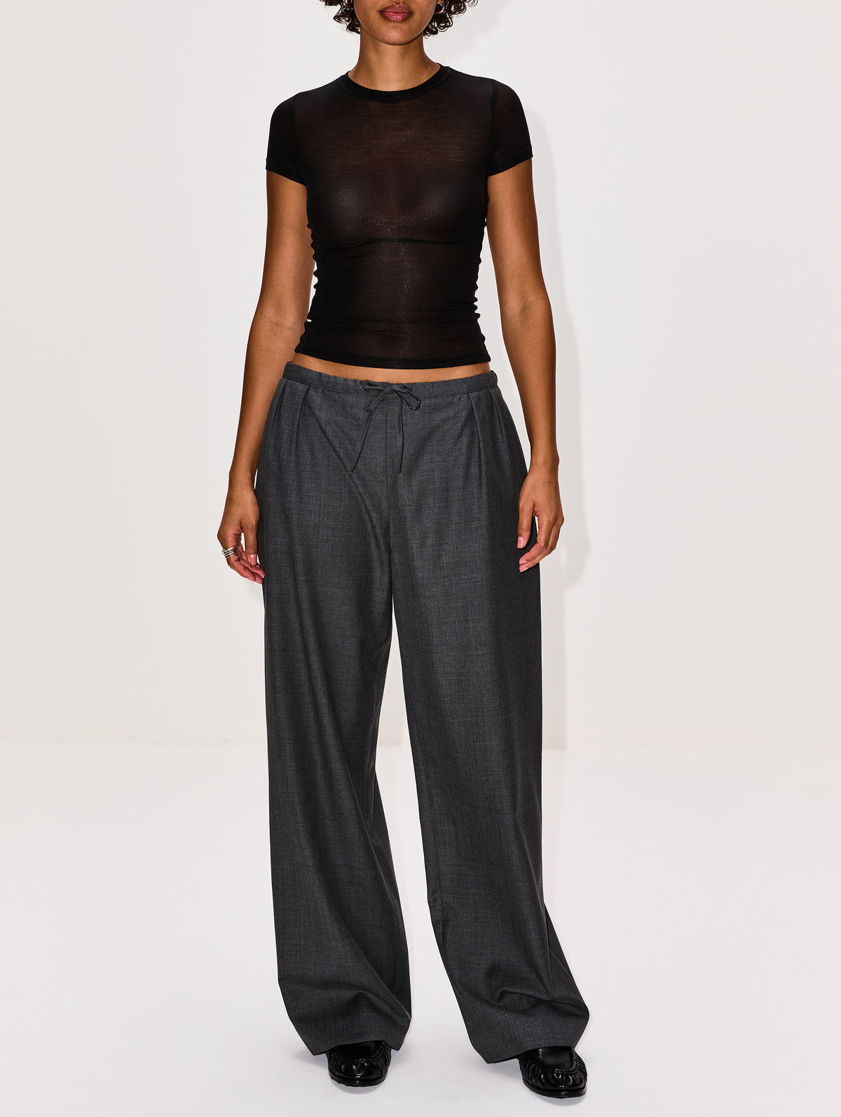 Cove Wide Pant,LOULOU DE SAISON,ANTHRACITE,Image 2