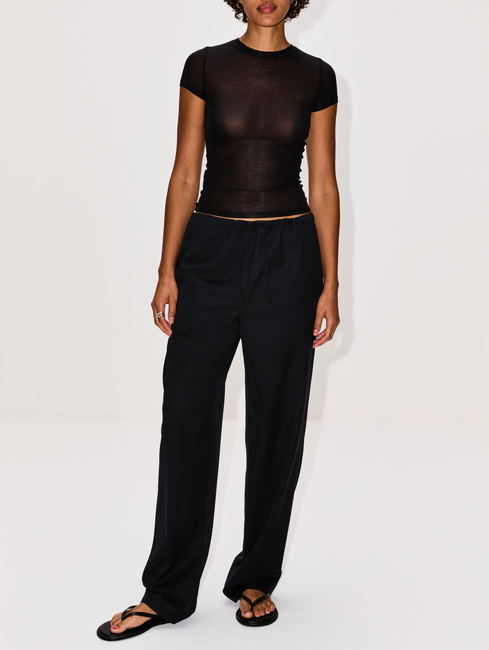 Elemental Sheer Baby Tee,PARIS GEORGIA,BLACK,Image 1