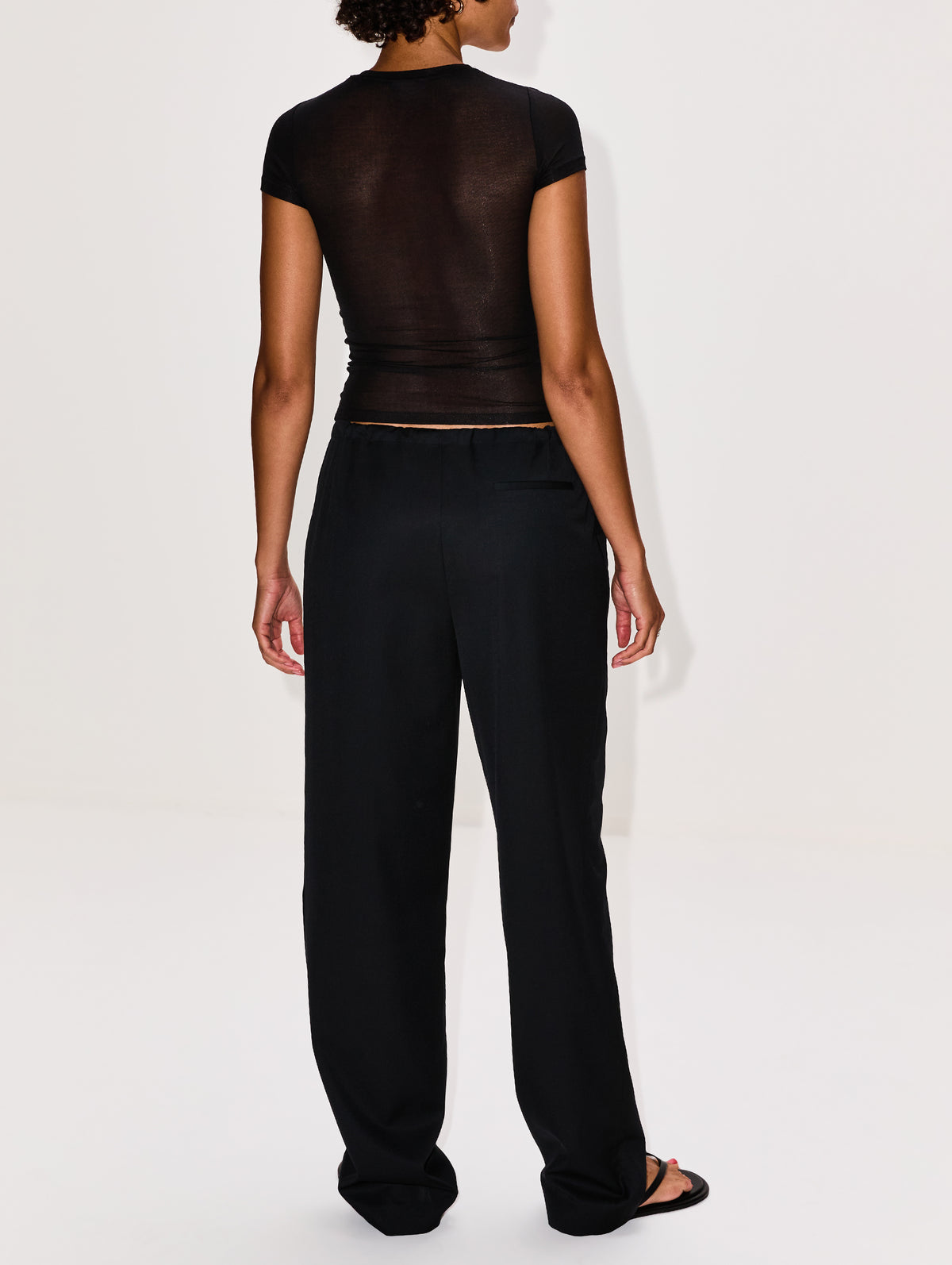 Elemental Sheer Baby Tee,PARIS GEORGIA,BLACK,Image 3