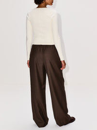 Cove Wide Pant,LOULOU DE SAISON,BROWN MELANGE,Image 4