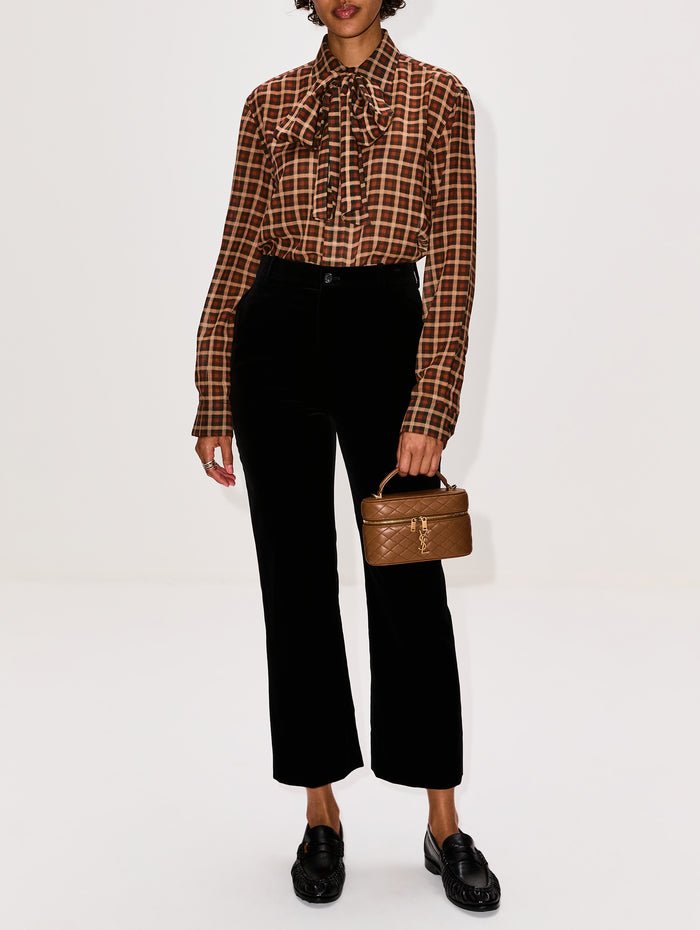 Classique Blouse,SAINT LAURENT,MARRON,Image 1