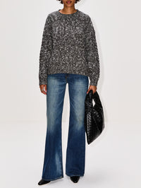 Cable Sweater,DENIMIST,MARLED CHARCOAL,Image 2