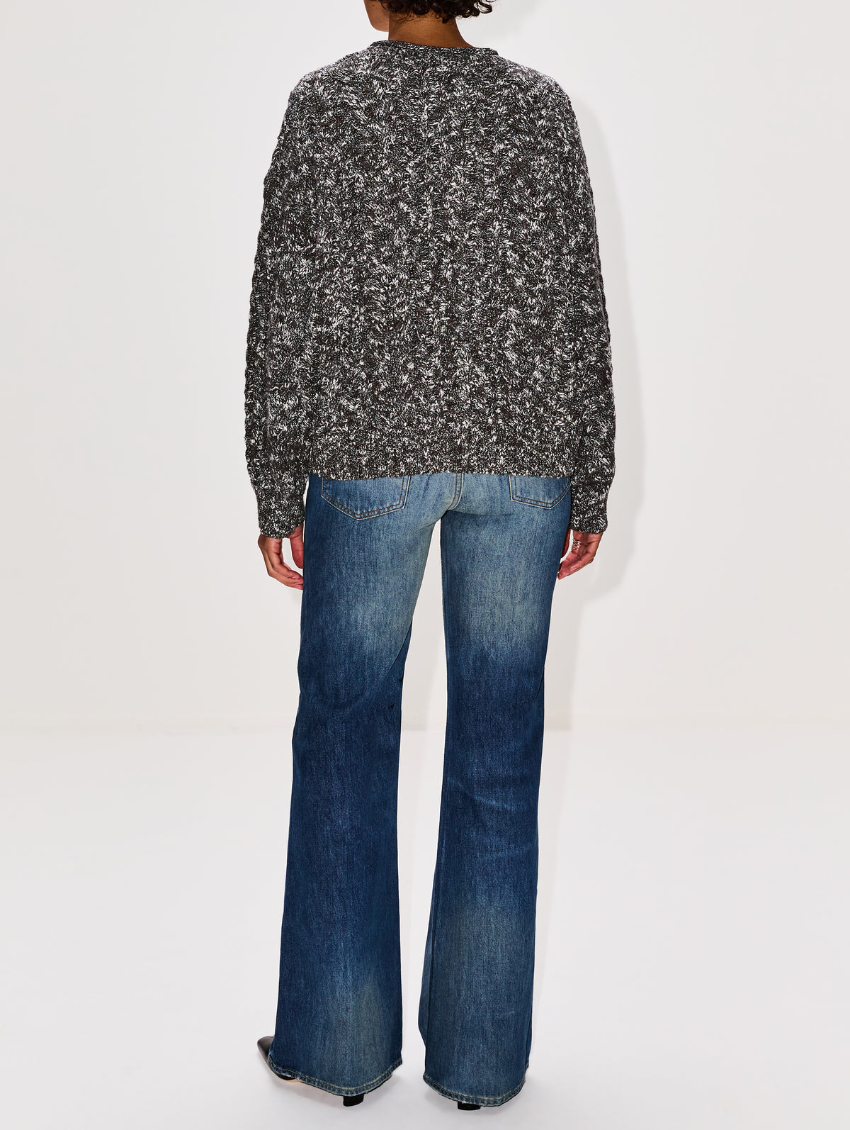 Cable Sweater,DENIMIST,MARLED CHARCOAL,Image 3