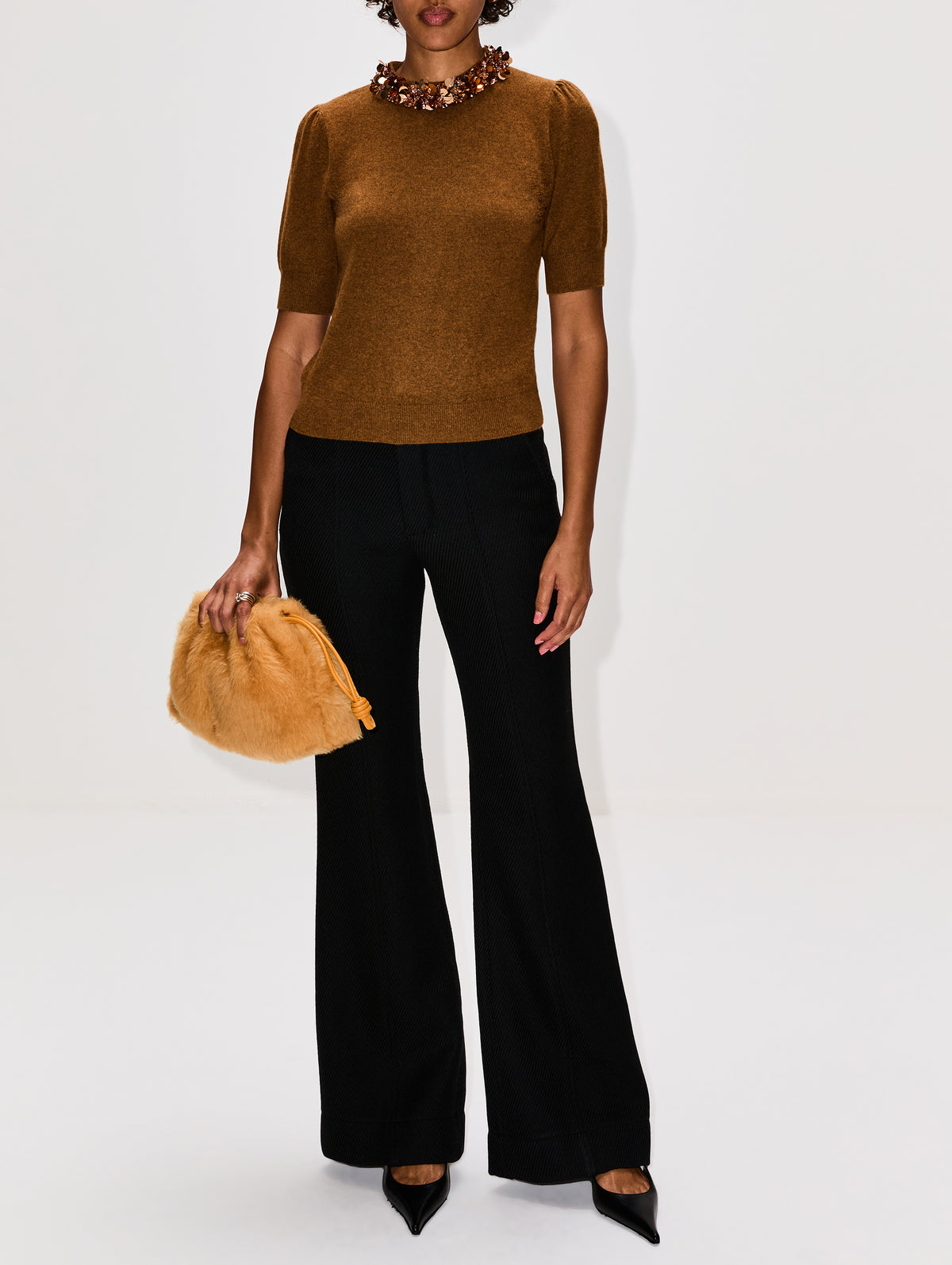 Liv Embroidered Top,ULLA JOHNSON,UMBER,Image 2