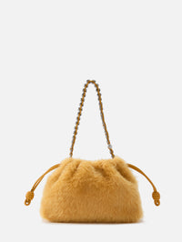 Medium Flamenco Fur Bag,LOEWE,YELLOW,Image 3