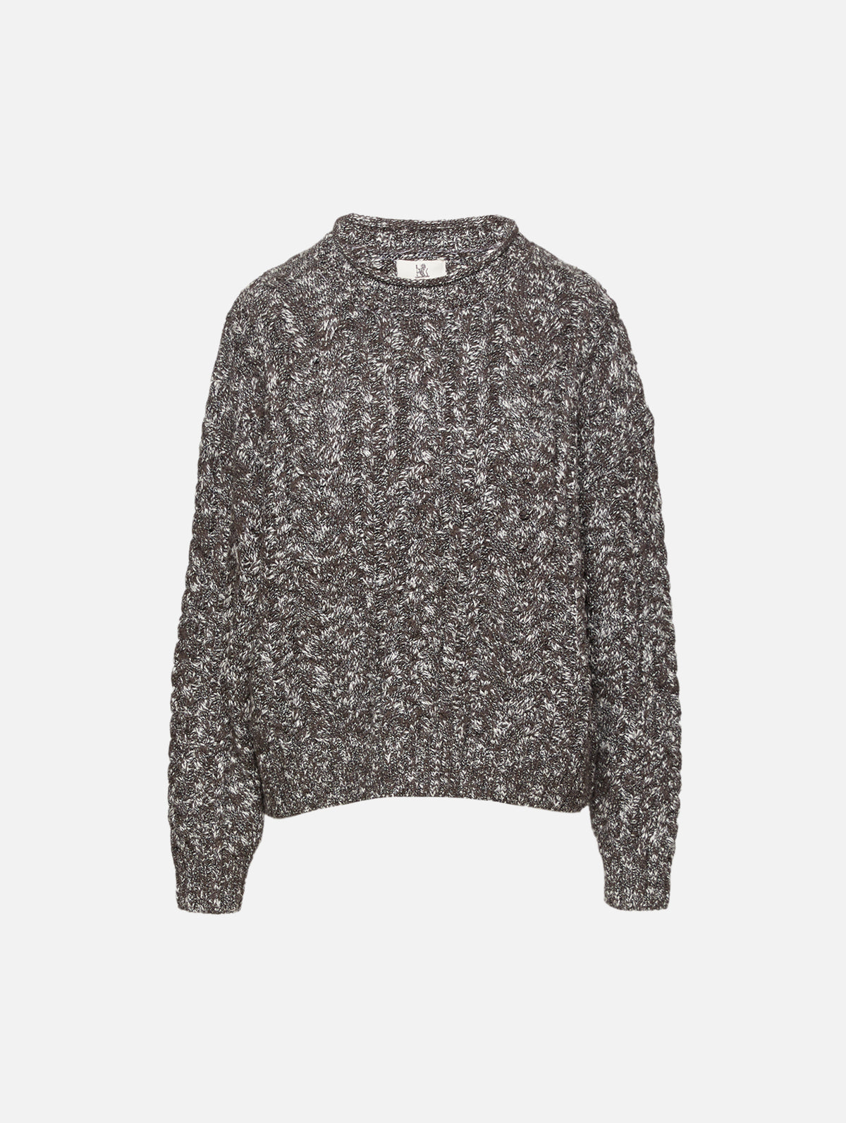 Cable Sweater,DENIMIST,MARLED CHARCOAL,Image 1