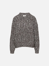 Cable Sweater,DENIMIST,MARLED CHARCOAL,Image 1
