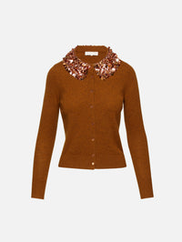 Margaux Cardigan,ULLA JOHNSON,UMBER,Image 1
