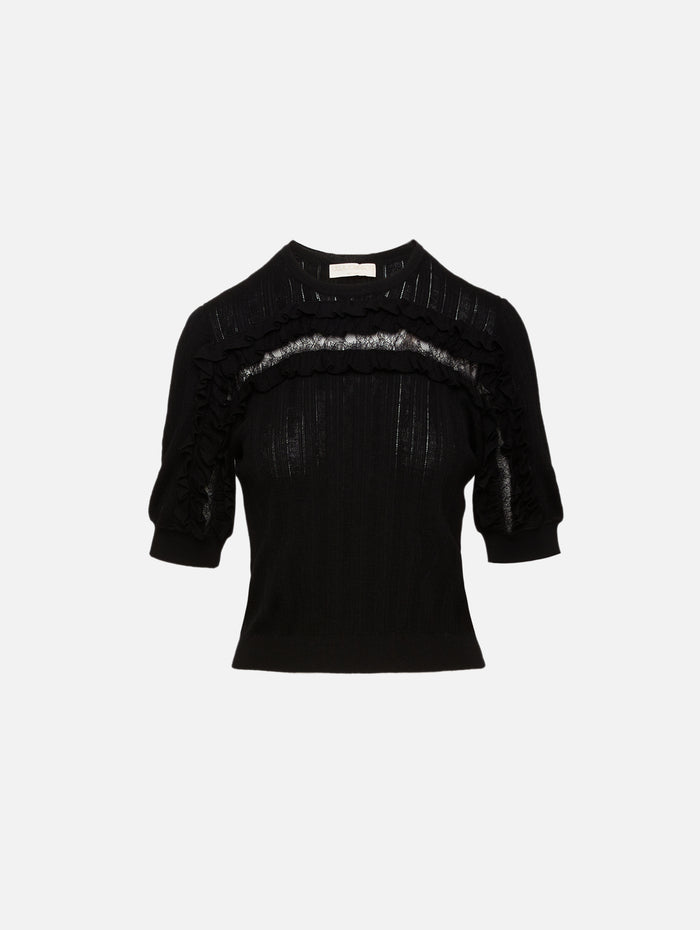 Salima Knit Top,ULLA JOHNSON,NOIR,Image 1