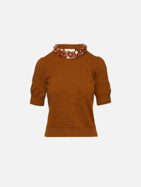 Liv Embroidered Top,ULLA JOHNSON,UMBER,Image 1