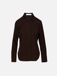 Maddi Shirt,PROENZA SCHOULER WHITE LABEL,CHOCOLATE,Image 1