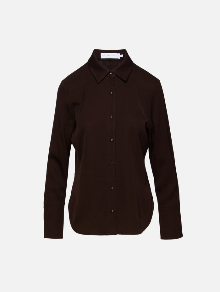 Maddi Shirt,PROENZA SCHOULER WHITE LABEL,CHOCOLATE,Image 1