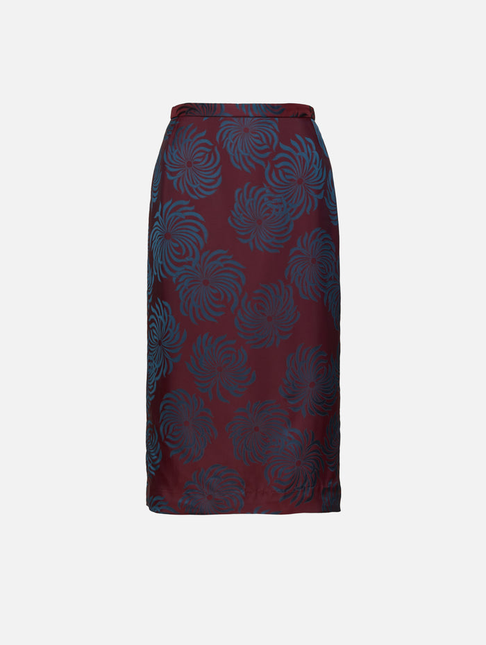 Sokna Skirt,DRIES VAN NOTEN,BURGUNDY,Image 1
