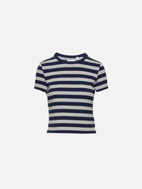 Striped Baby Tee,DENIMIST,LIGHT HEATHER,Image 1