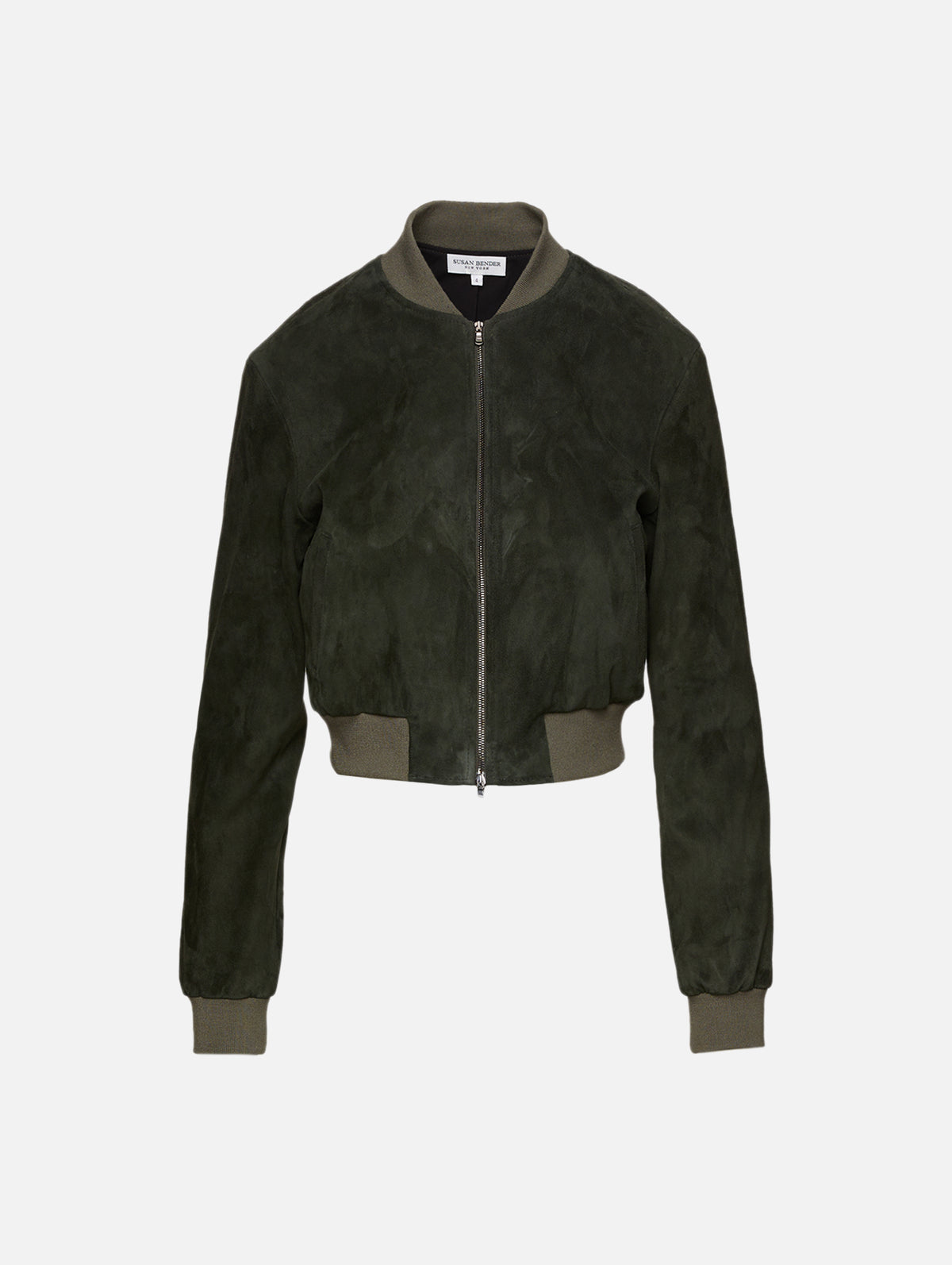 Stretch Leather Bomber,SUSAN BENDER,JUNIPER,Image 1