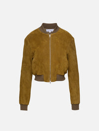 Stretch Leather Bomber,SUSAN BENDER,MOSS,Image 1