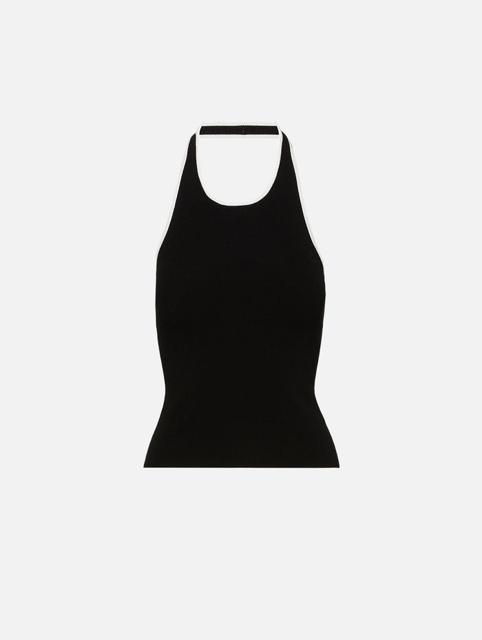 Fine Line Halter Top,ST AGNI,BLACK,Image 1