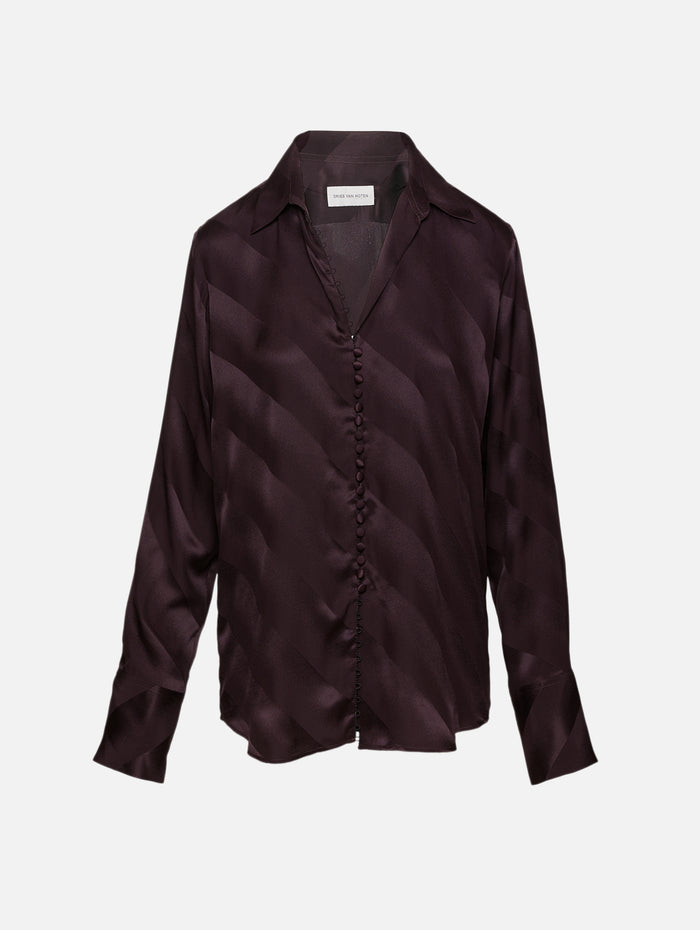 Celina Top,DRIES VAN NOTEN,DARK PURPLE,Image 1