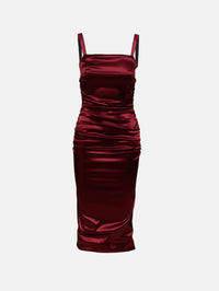 Satin Dress,DOLCE & GABBANA,WINE,Image 1