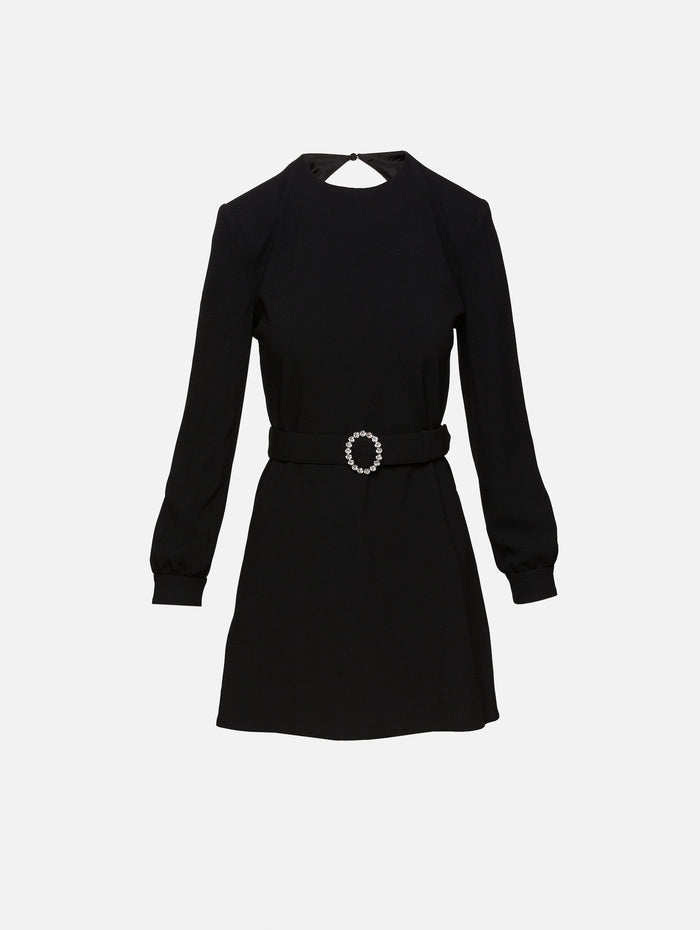 Belted Mini Dress,SAINT LAURENT,NOIR,Image 1
