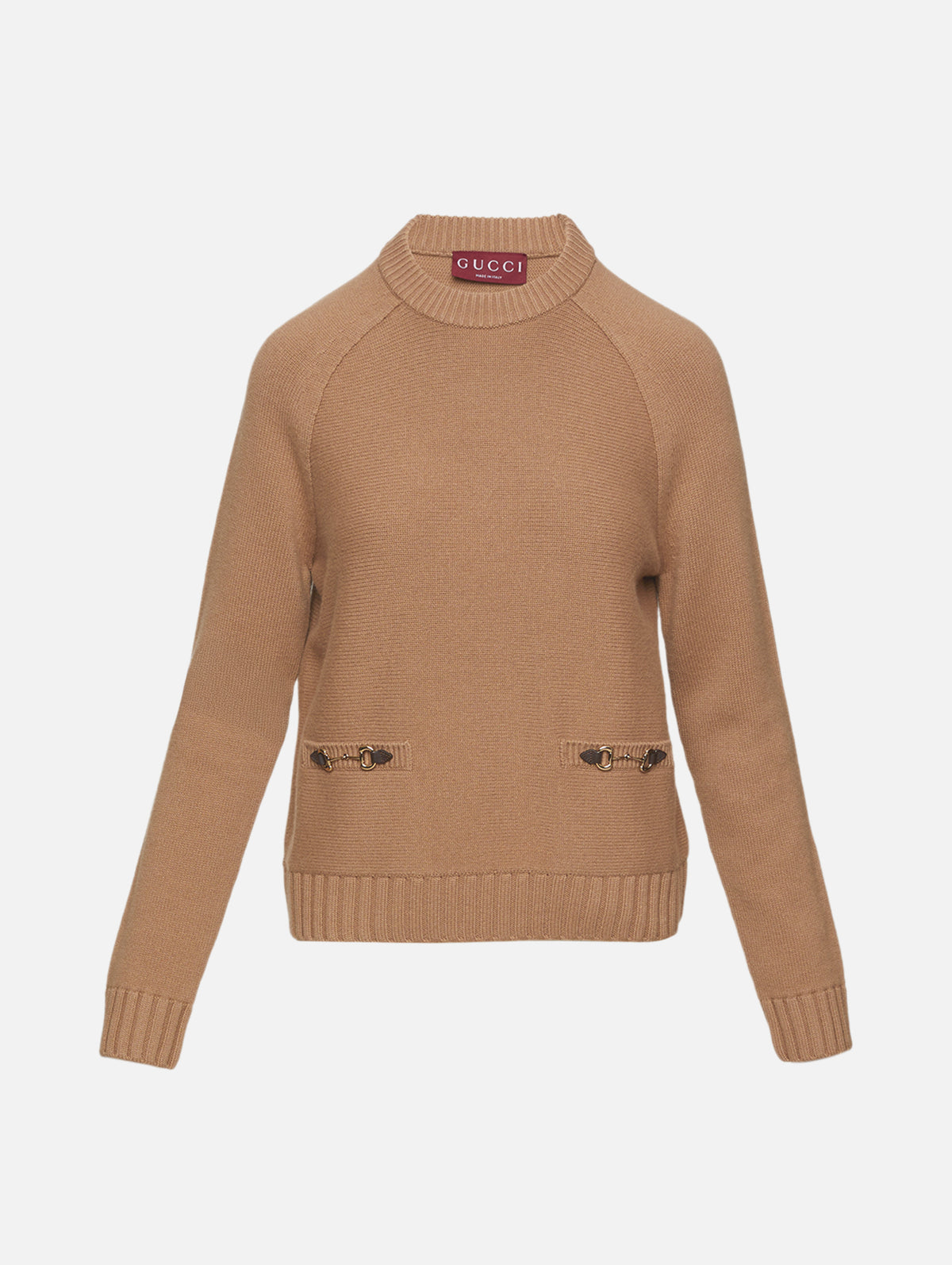 Long Sleeve Crewneck Sweater,GUCCI,CAMMELLO,Image 1