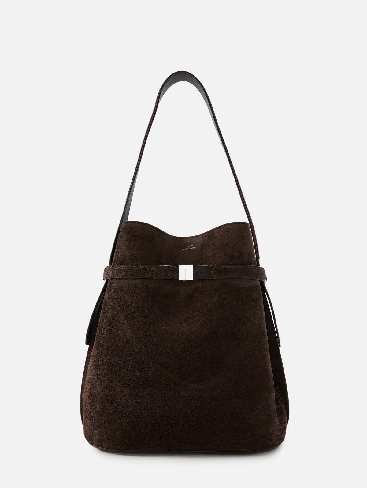 Belted Suede Bucket Bag,TOTÉME,BROWN,Image 1