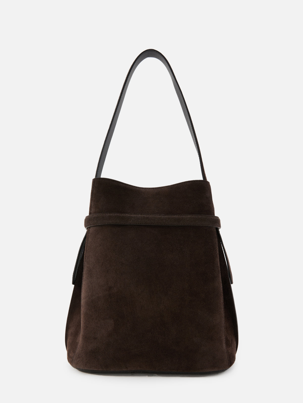 Belted Suede Bucket Bag,TOTÉME,BROWN,Image 3