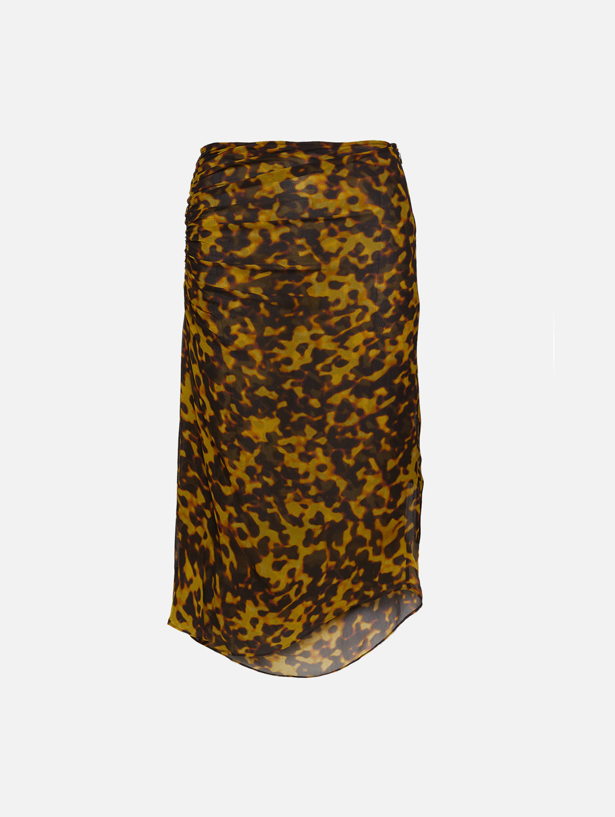 Silk Ruched Skirt,CHRISTOPHER ESBER,TORTOISE SHELL,Image 1