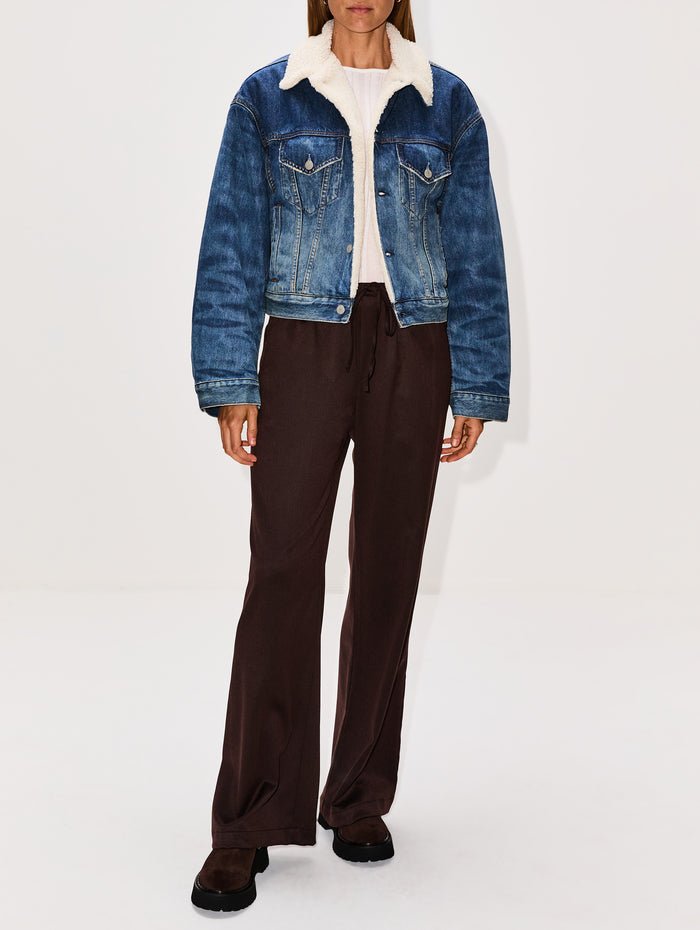 Iris Boxy Trucker Jacket,DENIMIST,FENMORE BLUE W/ SHERPA LINING,Image 1