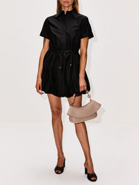 Short Sleeve Dress,LOEWE,BLACK,Image 2