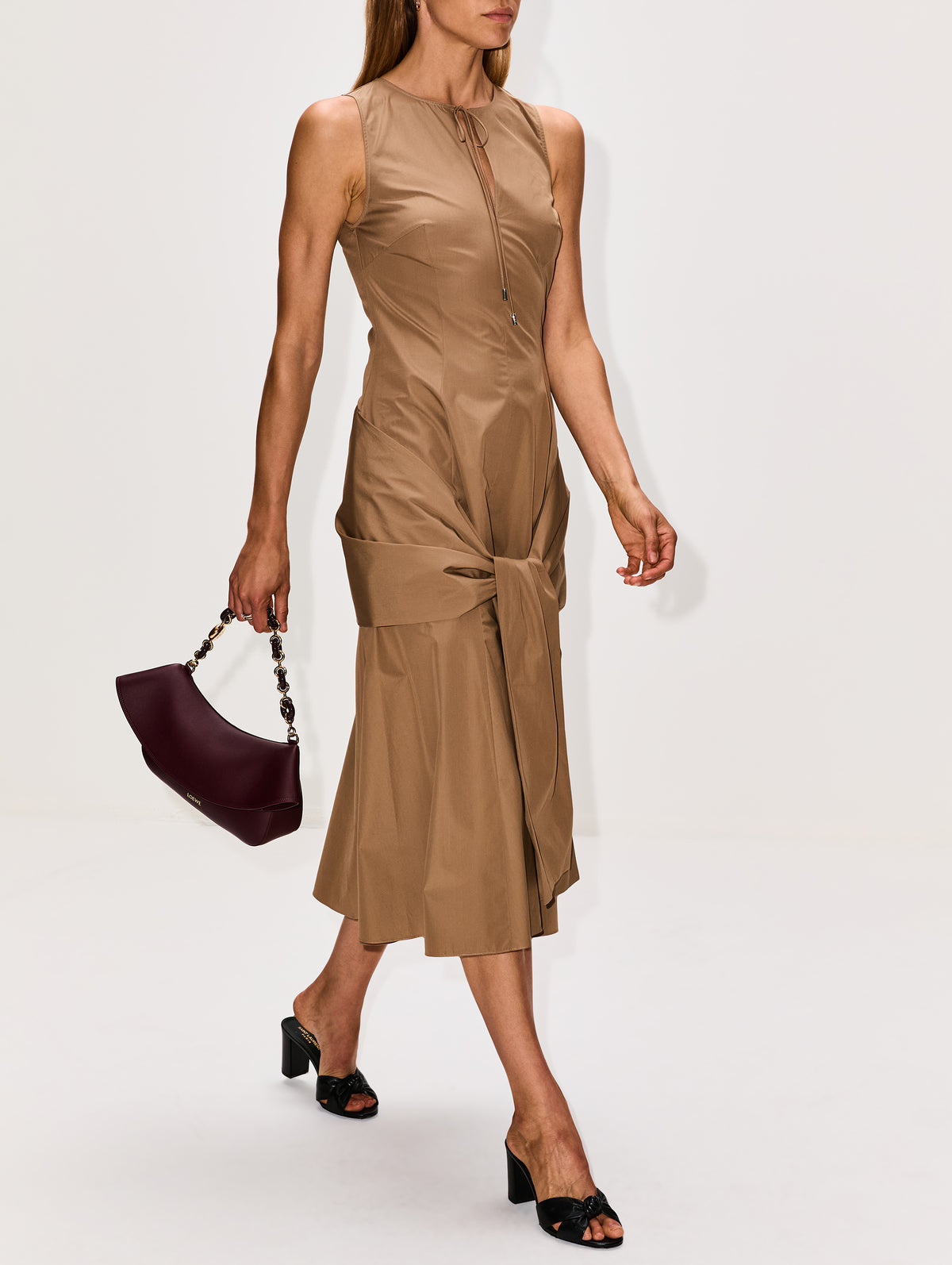 Wrap Dress,LOEWE,BEIGE,Image 3