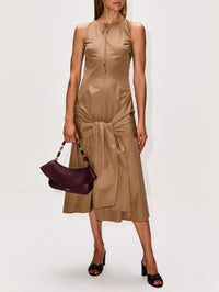 Loewe - Wrap Dress In Cotton for Woman - 38 - Beige