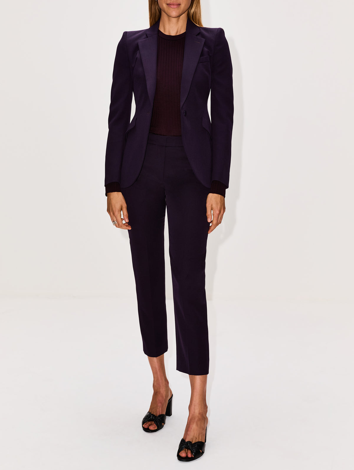 Fitted Suit Jacket,ALEXANDER MCQUEEN,VIOLET,Image 2