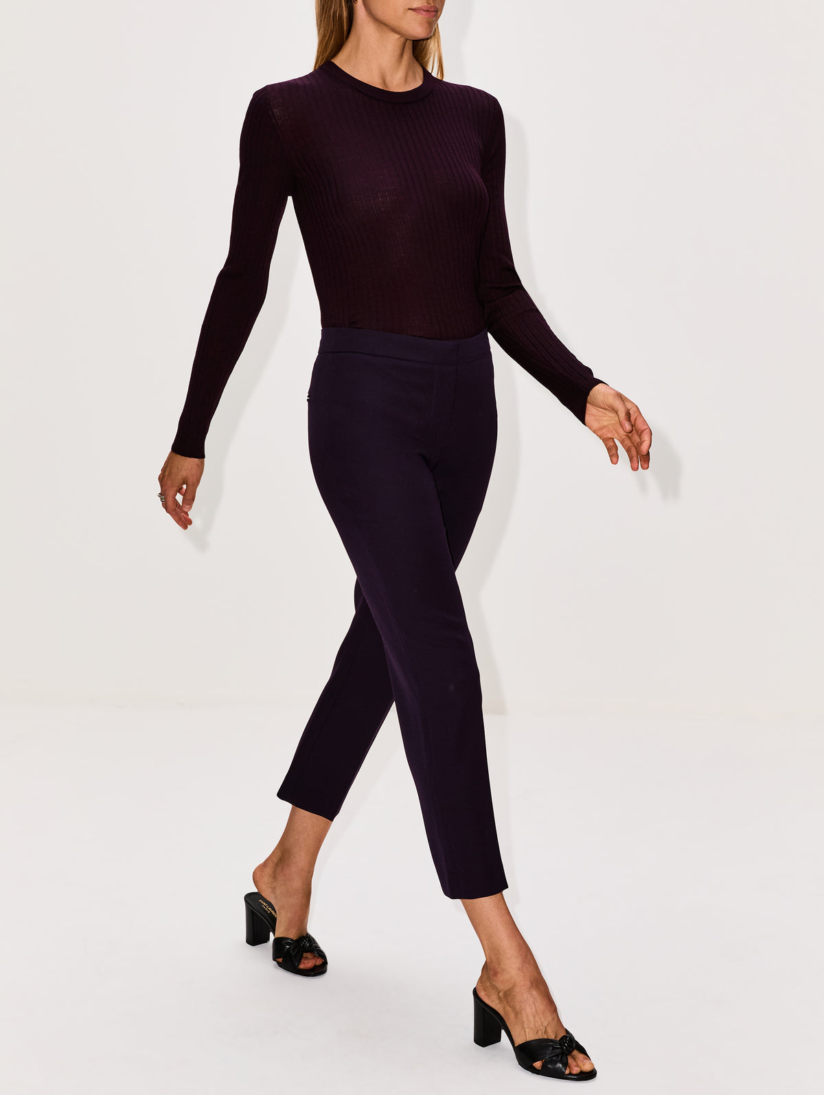 Cigarette Trouser,ALEXANDER MCQUEEN,VIOLET,Image 3