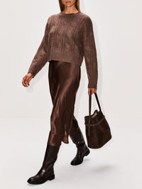 Belted Suede Bucket Bag,TOTÉME,BROWN,Image 2