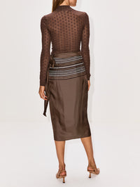 Rhea Mock Neck Top,SABLYN,SWISS BROWN,Image 3