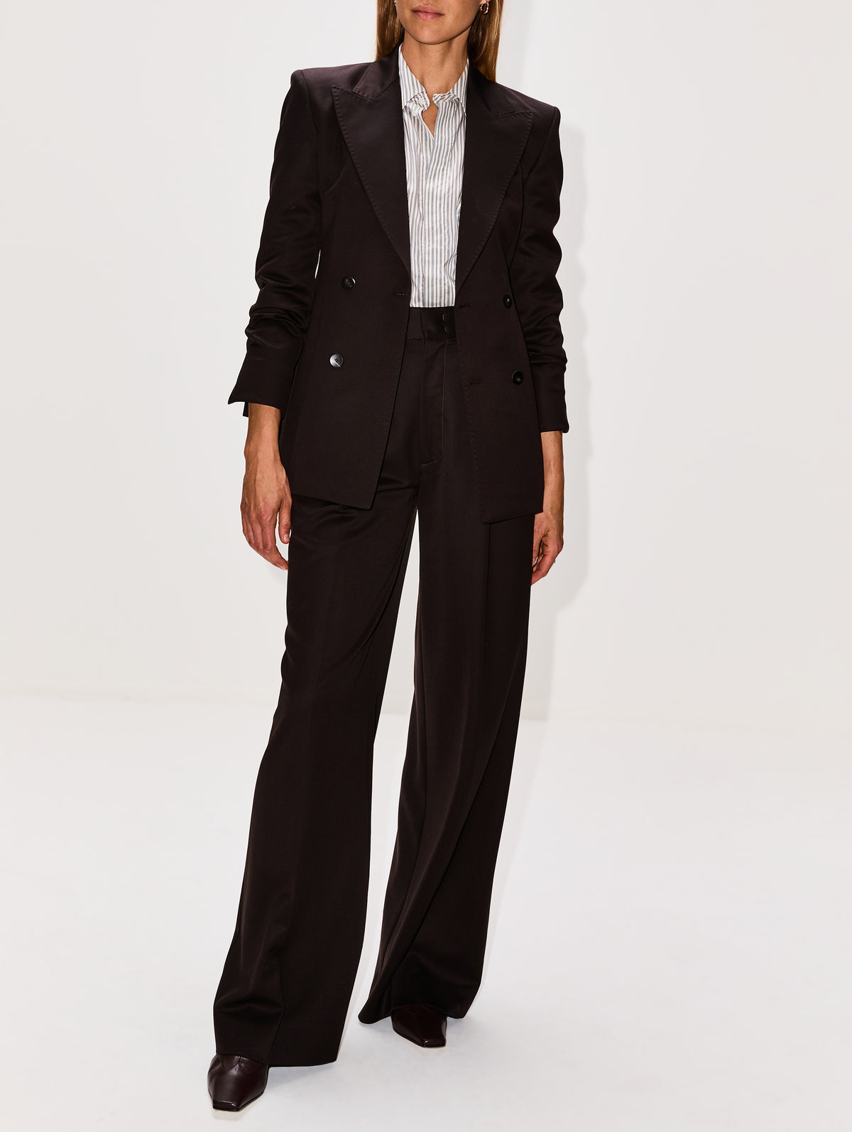 Tuxedo Double Breasted Jacket,SASUPHI,BROWN,Image 2